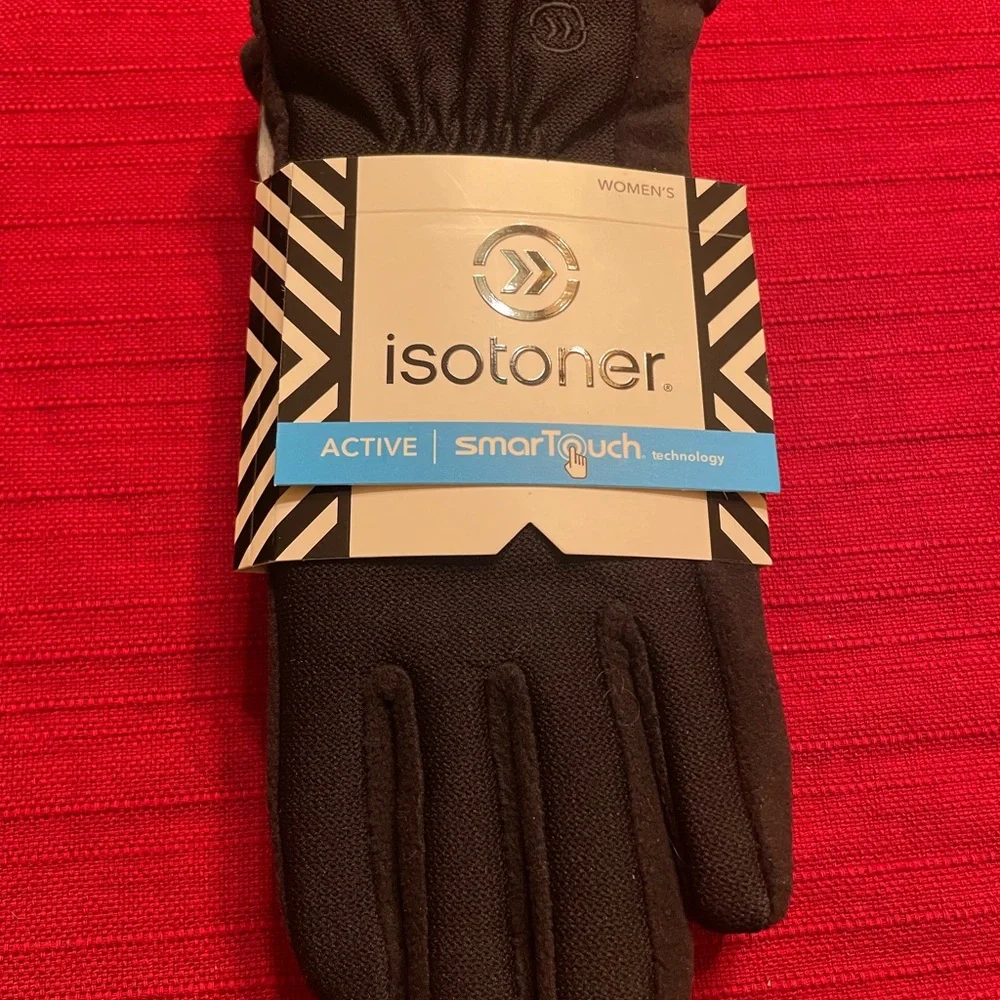 Isotoner Black Women's SmartTouch Gloves - Picture 1 of 5
